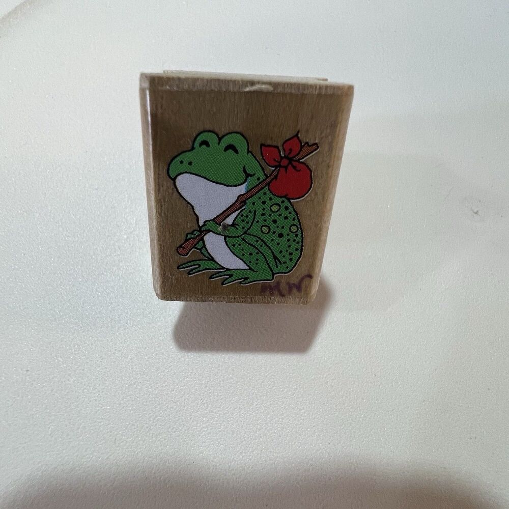 Wood Block Rubber Stamp Hobo Frog 01107 Noteworthy